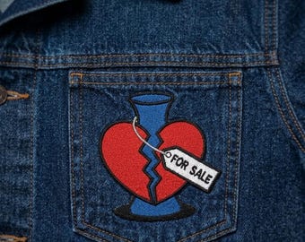 Broken Heart For Sale Bold Sarcastic Embroidery Design Machine Embroidery Pattern PES DST Hoodie Gift Instant Download