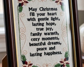 Christmas Blessing Holly Leaf Machine Embroidery Heart Light Design, Warm Word For Best Friends Present Idea, PES DST JEF Instant Download