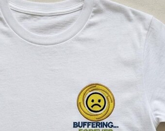 Funny Buffering Forever Sarcastic Tech Embroidery Design, Bold Machine Embroidery Pattern PES DST, Hoodie Instant Download