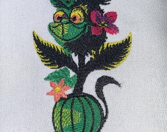 Green Monster Plant Machine Embroidery,  , Halloween Shirt Gifted Spooky Season Design For Halloween Gift Idea, PES DST JEF Instant Download