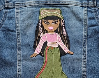 Stylish Y2K Doll Embroidery Design Bold Aesthetic Machine Embroidery Pattern PES DST JEF for Hoodie Sweatshirt Gift Instant Download