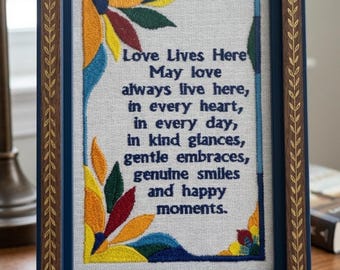 Love Lives Here Quote Machine Embroidery, Floral Blessing Design Home Decor For Mom, Dad, Husband Gift Idea PES DST JEF Instant Download