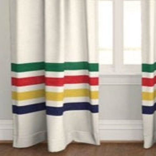 Vintage Striped ADK Adirondack Window Curtain