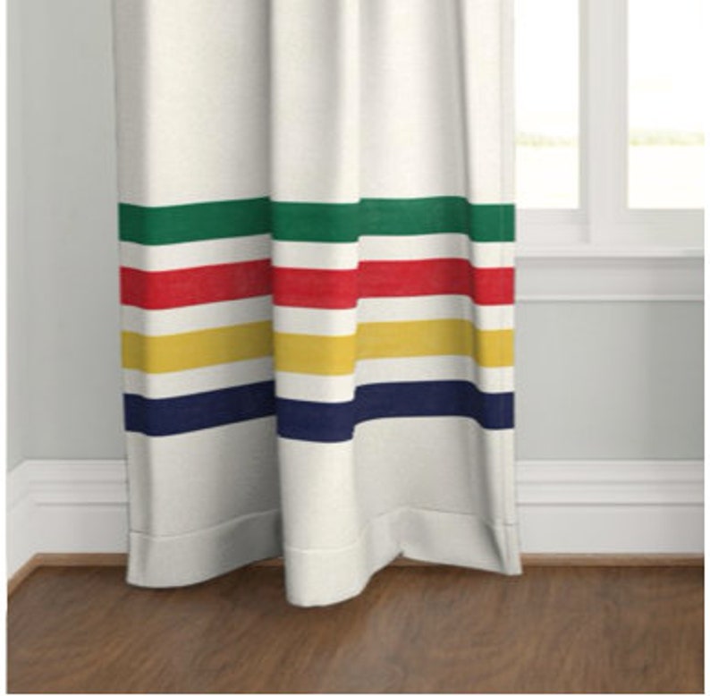 Vintage Striped ADK Adirondack Window Curtain