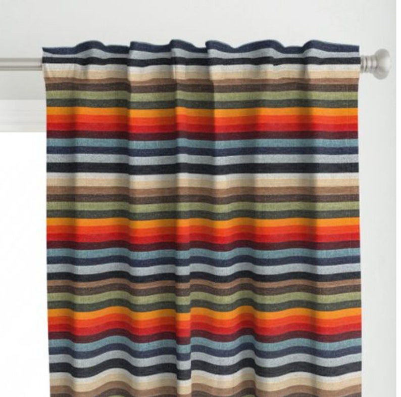 Vintage Striped ADK Adirondack Window Curtain