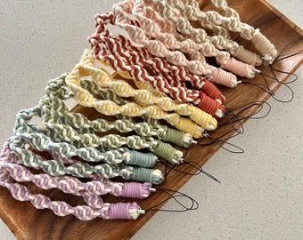 Correa de macramé trenzado para teléfono - Correa de algodón estilo boho para el día a día