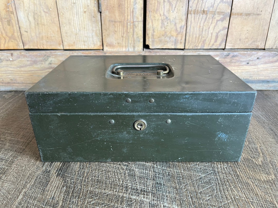 Vintage Merriam Metal Cash Lock Box No Key Made in USA Etsy