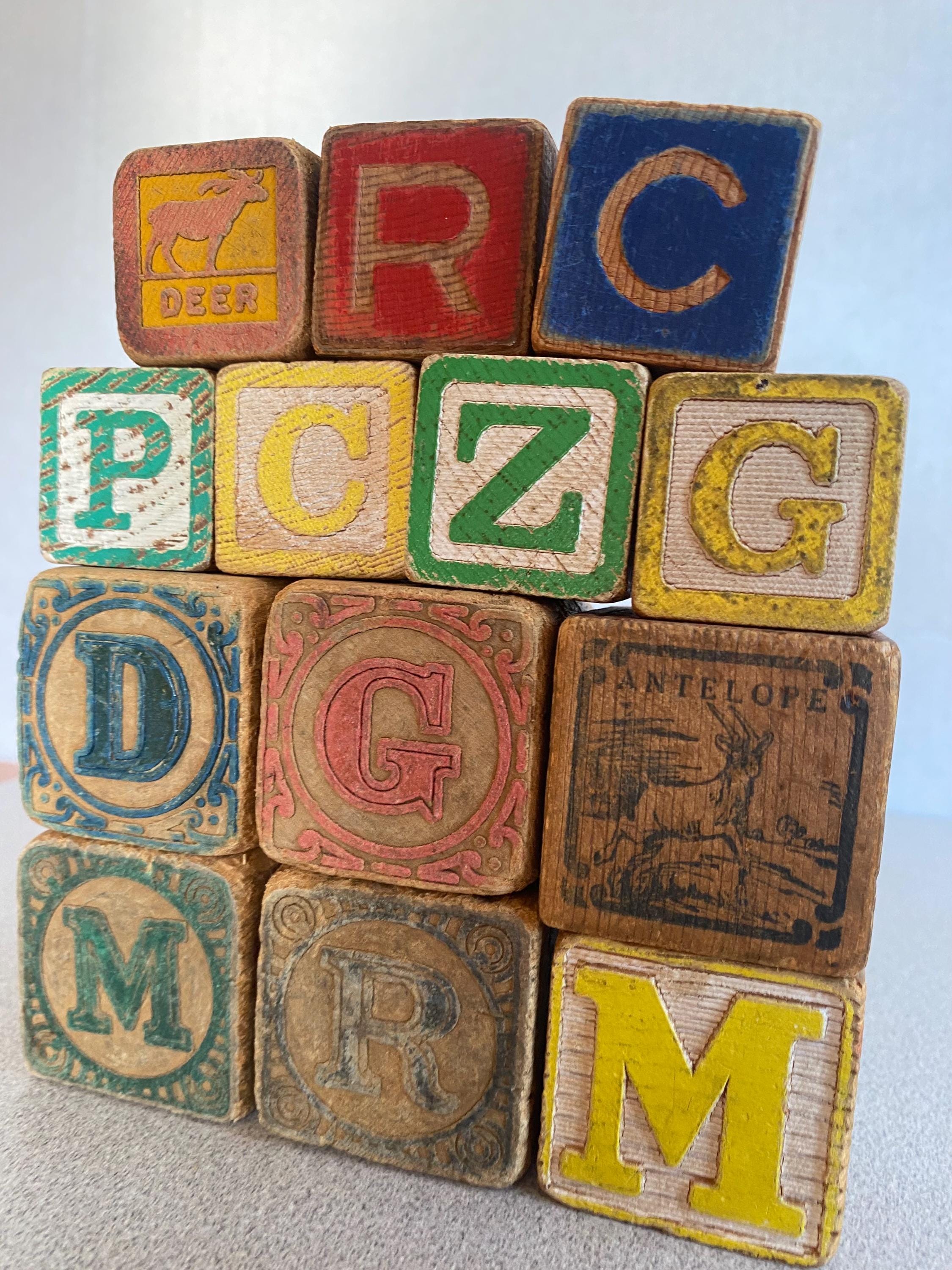 Vintage Childrens Letter Blocks - Etsy