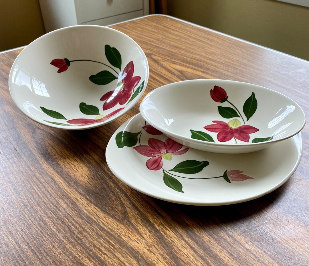 Blue Ridge Dishware Patterns Set of Collectible Serving Dishes Winnie Pattern, Blue Ridge Southern ...