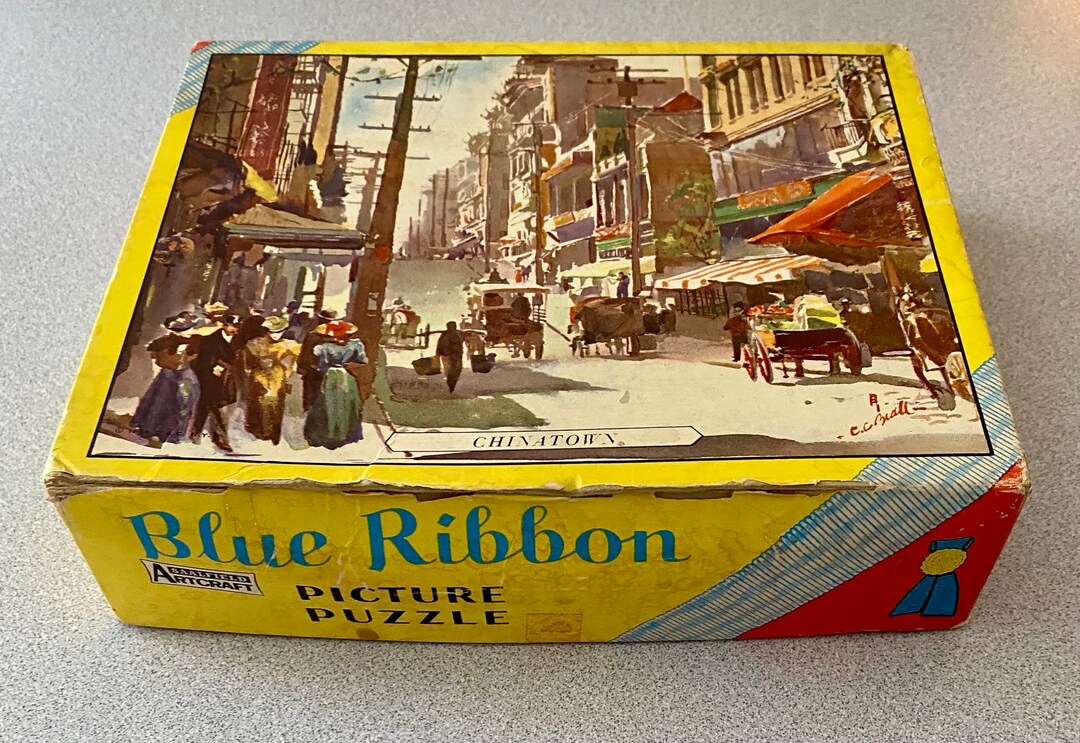 Vintage Picture Puzzle chinatown Interlocking Jigsaw Puzzle Old Puzzles