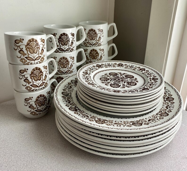 25 Piece Set of Wellesley by Wood & Sons Dinnerware - Etsy