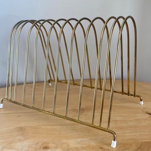 Retro Wire Vinyl Record Storage Rack Record Album Holder Wire Brass ...