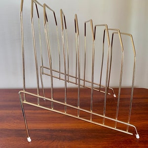 Retro Wire Vinyl Record Storage Rack Record Album Holder Wire Brass ...