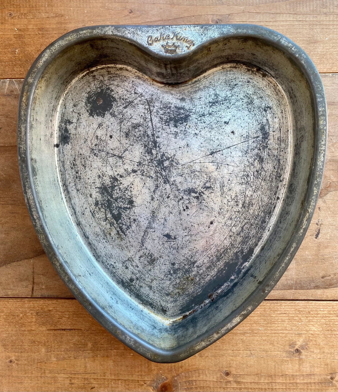 Vintage Bake King Heart Shaped Cake Pan Vintage Bakeware, Heart Decor, Wedding Decor Vintage