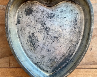 Vintage Bake King Heart Shaped Cake Pan - Vintage Bakeware, Heart Decor, Wedding Decor - Vintage Cake Pans - Farmhouse Kitchen