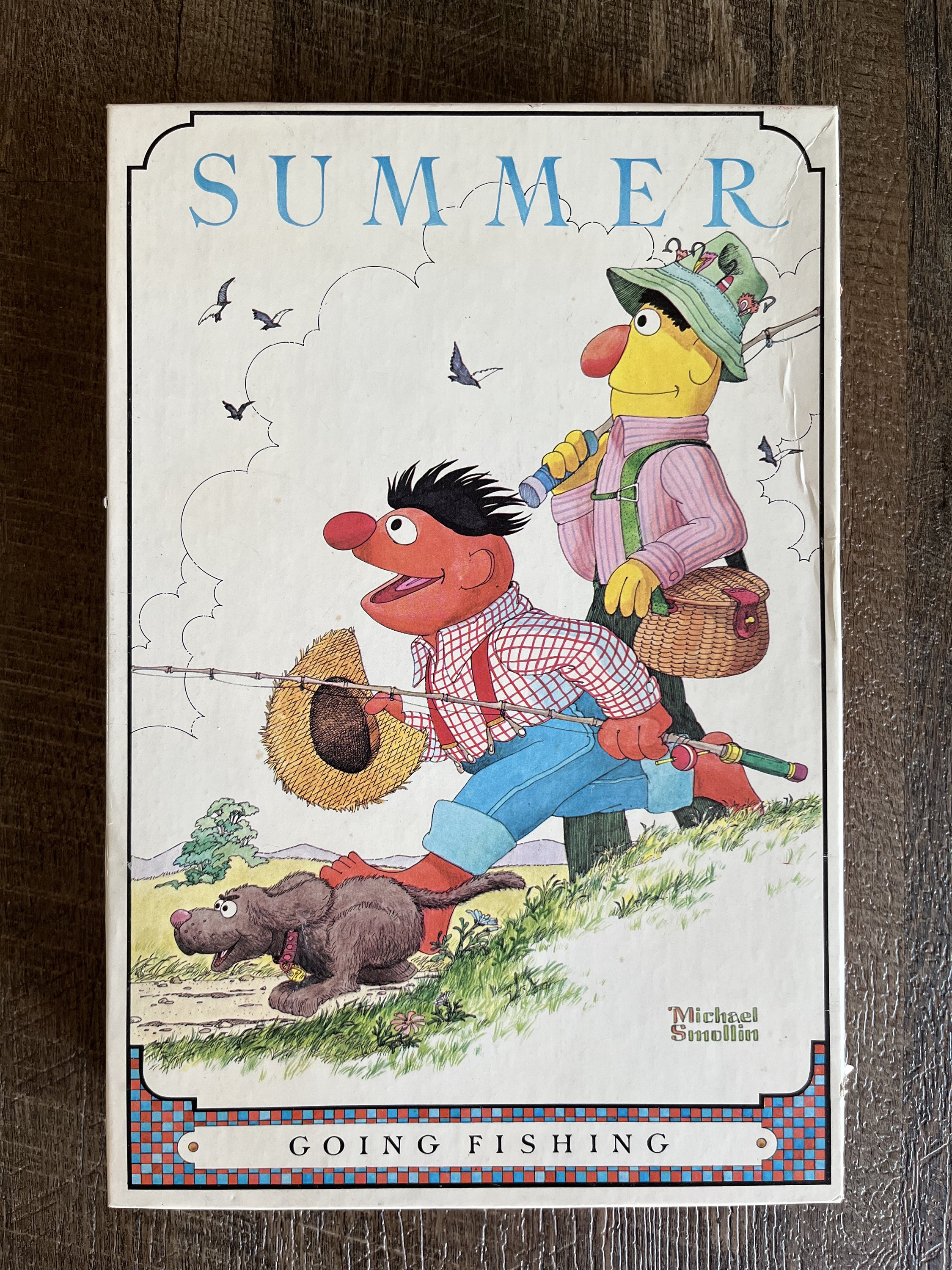 Going Fishing Summer Sesame Street Children's Puzzle 1980 Milton