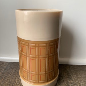 Aladdin Best Buy Thermos in Butterscotch Plaid - Great for Camping or RV - Aladdin Industries, Inc - Nashville, TN - Retro Kitchen