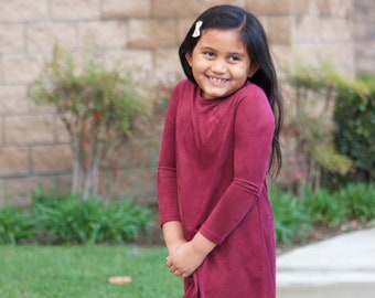 Velvet Plum Dress for Girls | Comfortable | Warm | Unique