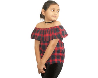 Off the Shoulder Flannel Shirt for Girls | Comfortable | Warm | Unique