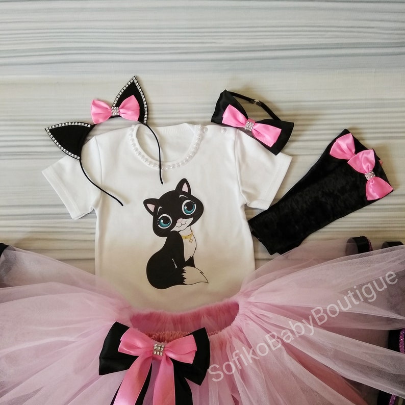 Cat Birthday Outfit Kitten Tutu Dress Birthday Dress Kitten Etsy