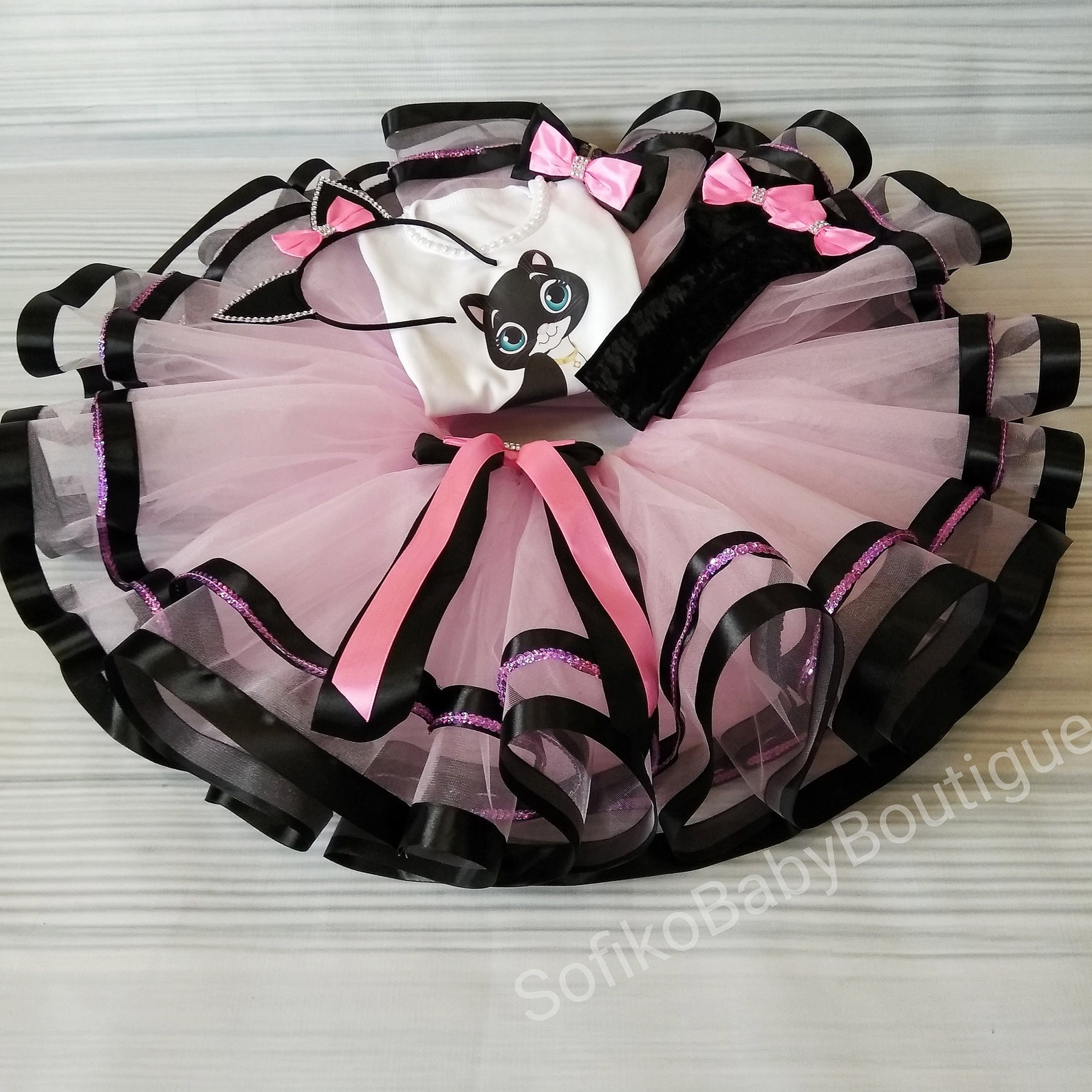 Cat Birthday Outfit Kitten Tutu Dress Birthday Dress Kitten Etsy