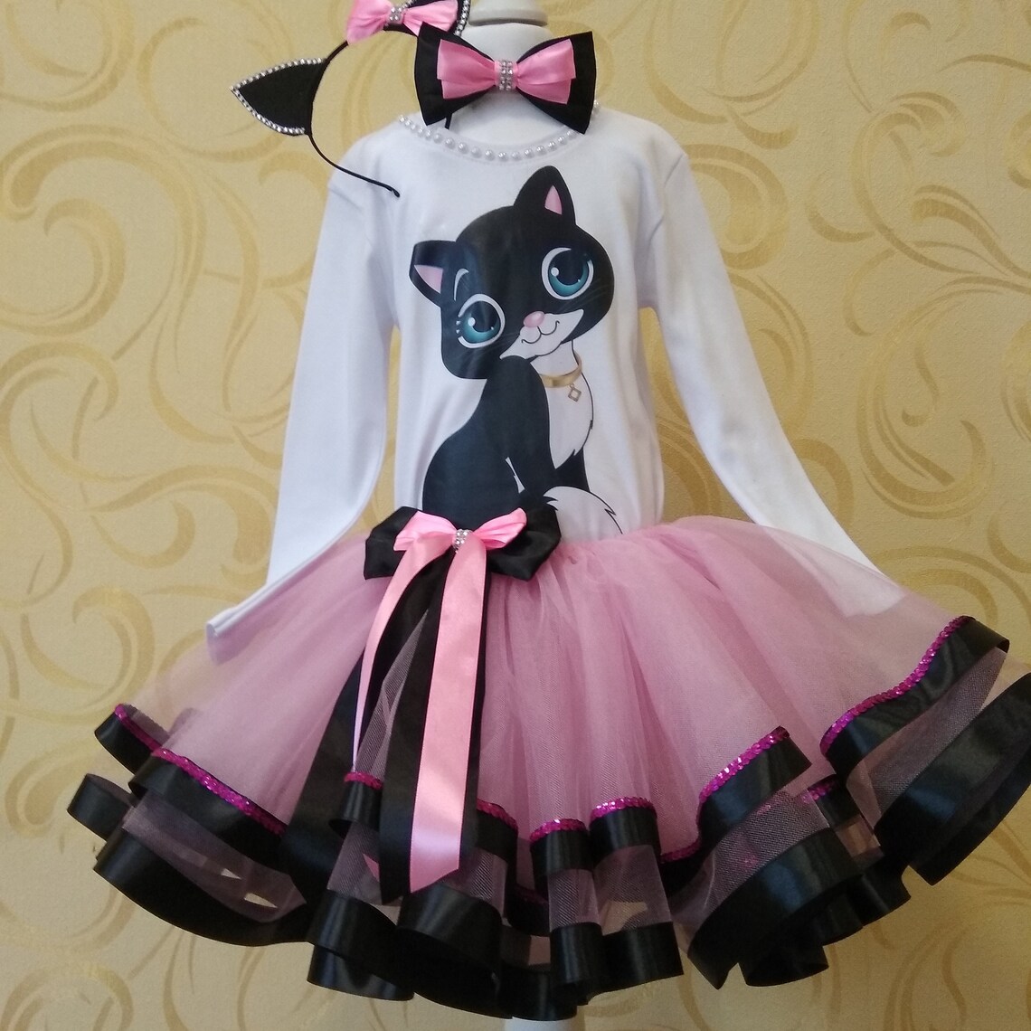 Cat Birthday Outfit Kitten Tutu Dress Birthday Dress Kitten Etsy