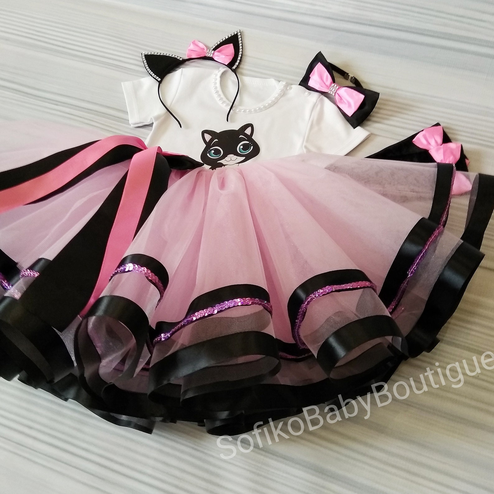 Cat Birthday Outfit Kitten Tutu Dress Birthday Dress Kitten Etsy