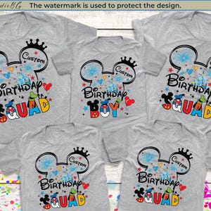 Camisetas de cumpleaños de Disney personalizadas para niños, camisetas de escuadrón de cumpleaños de Disney 2025, camisetas familiares de Disney, camisetas de cumpleaños de Disney, camisetas de Disneyworld