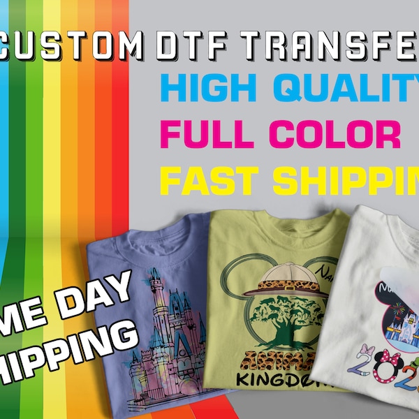 Custom DTF Transfer, Dt transfer ready to press, Wholesale dtf transfers, Custom gang sheet, DTF transfers, Bulk dtf transfers