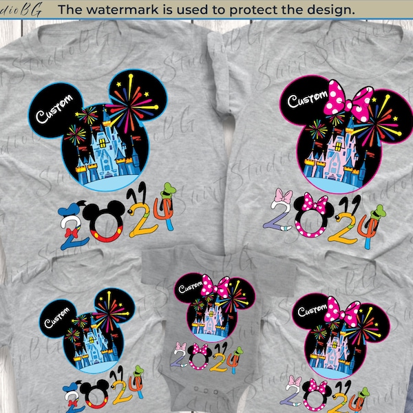 Camicie personalizzate Disneyland 2024, Camicie per la famiglia Disney, Camicie di Topolino e Minnie, Camicie per coppie Disney, Camicie Disneyworld, Camicie Disney