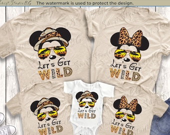 Camisetas de Mickey y Minnie Safari, camisetas familiares de Disney Animal Kingdom