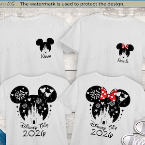 Chemise personnalisée Disney Vacations 2026, chemises familiales Disneyland Paris White