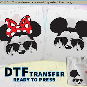 Mickey and Minnie Sunglasses Disney DTF Transfer Ready to Press, Disney Transfers, DTF Prints Heat Transfer, DTF transfers, Disney Shirt