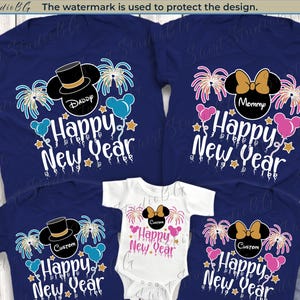 Personalized New Year 2025 Family Shirts, Happy New Year 2025 Disney Family Shirt, Disney Couple Shirt, New Years Shirts, New Year Eve Shirt