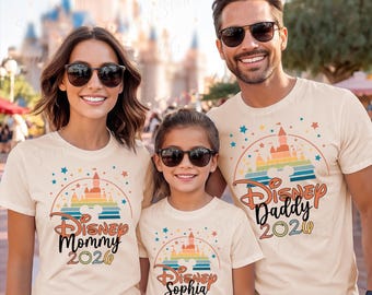 Anpassade Disney Castle-tröjor, semester i Disneyland Paris, Disneyland 2026-tröja, personlig Disneyworld-resa-t-shirt