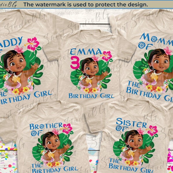 Chemises personnalisées de fête d’anniversaire Moana, chemises d’anniversaire Moana, chemises de famille Baby Moana Disney, chemises d’anniversaire Disney, chemises Disneyworld