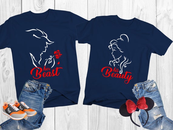 Beauty and the Beast Disney Couple Shirts, Matching Rose Design - Etsy