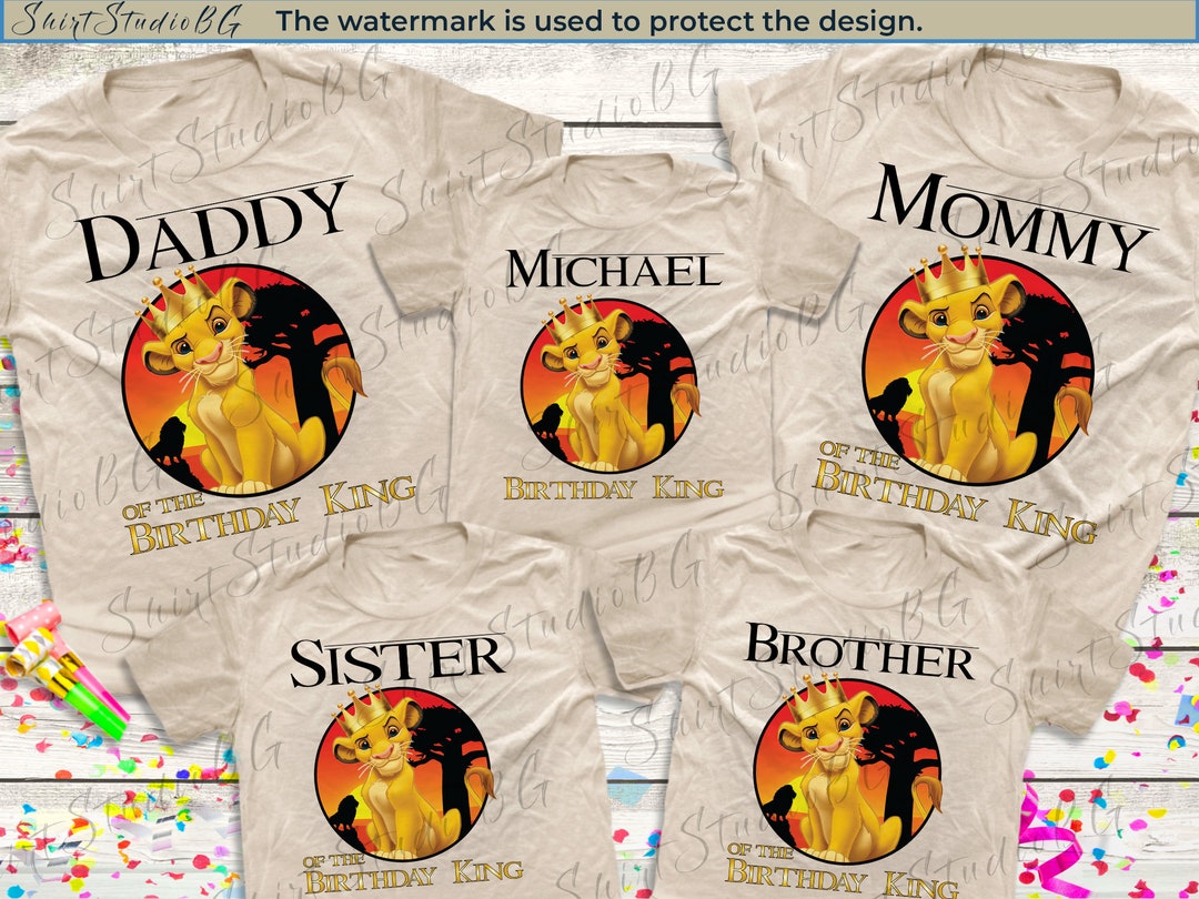 Camisas personalizadas de cumpleaños del Rey León, camisas de