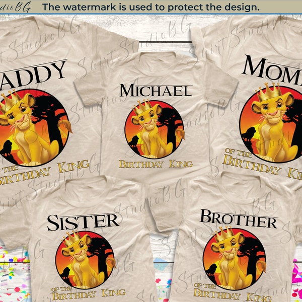 Personalisierte König der Löwen Geburtstag Shirts, Geburtstag Shirts, König der Löwen Babypartyhemden, Disney Familien Shirts, Disney Geburtstag Shirts