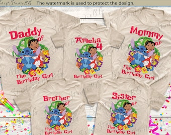 Personalized Lilo and Stitch Birthday Shirt, Disney Family Shirts