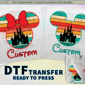 Ready to Press Custom Retro Disney DTF Transfer, Disney Transfers, DTF Disney Prints, Heat Transfer, DTF transfers, Disneyworld Shirt