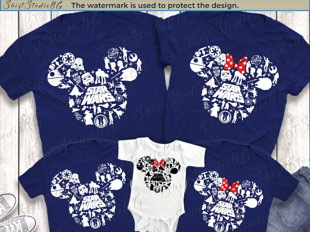 Peckshirt Custom Star Wars Disney Shirts, Star Wars Mickey Ear Shirt, Disney Family Shirts, Star Wars Shirts, Disney Couple Shirts, Disneyworld Shirts