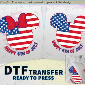 Ready to Press Disney Happy 4th of July DTF Transfers, 4th of July  Shirt, Disney DTF Prints Heat Transfer DTF transfers Magic Kingdom Shirt