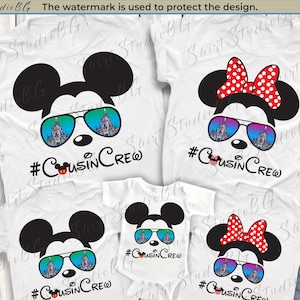 Camisas de Mickey y Minnie Cousin Crew, camisas de primos, camisas de la familia Disney, camisas de Cousin Crew, camisas de Cousin Squad, camisas de Disneyworld