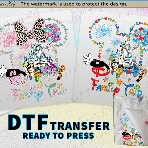 Disneyworld Family Trip 2024 Image Transfer, DTF Transfers Ready to Press, DTF Prints, Heat Transfer DTF transfers, Magic Kingdom Shirt