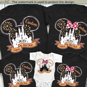 Custom Disney Castle New Year 2025 Shirts, Happy New Year 2025 Disney Shirts, Disney Couple Shirts, New Years Shirts, New Year Eve Shirts