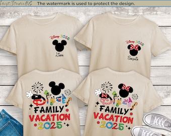 Personalized Disney Vacation 2025 Shirt, Disney Family Shirts, Disney Trip Shirt, Disneyland Shirts, Disney Couple Shirts, Disneyworld Shirt