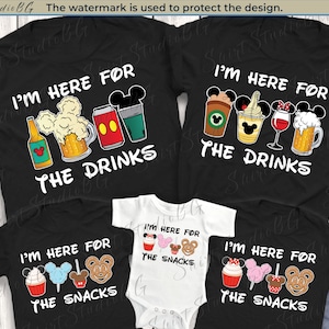 Hier voor de snacks en drankjes Epcot Family Shirts, Disney Epcot Shirt, Disney Family Shirts, Disney Couple Shirts, Disneyland Shirs