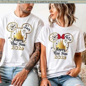 Custom Happy New Year 2026 Shirts, Happy New Year 2026 Disney Family Shirts, Disney Couple Shirts, New Years Shirts, New Year Eve Shirts