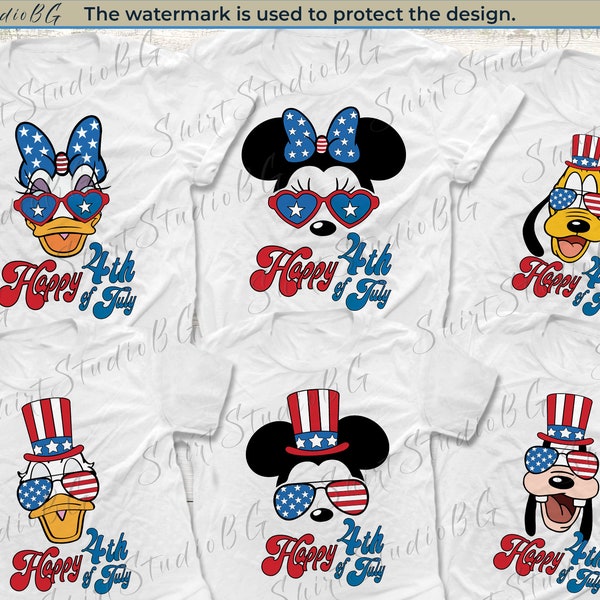 Disney Characters 4th of July Shirts, 4th of July Shirts, Fourh of July Shirts, Disneyland Shirs, Disney Family Shirts, Disneyworld Shirts